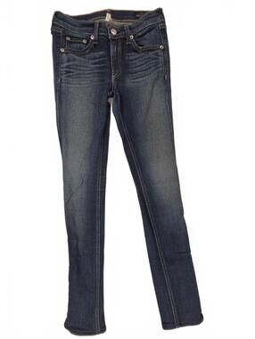 rag & bone Justine Crop Skinny Jeans Intermix Lamb Leather Ankle Size 27